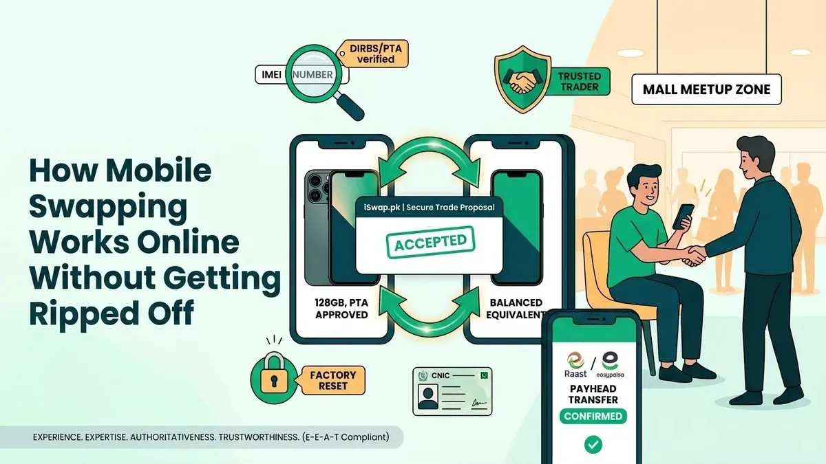 How does mobile swapping work online without getting ripped off?